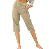 Kamummork PI Ženske hlače Čišćenje Ženske casual labavo široke hlače za noge visoke struke ravne hlače