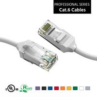 8ft mačka. 28AWG Slim Ethernet mrežni kabel bijeli, pakovanje