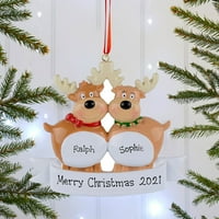 Porodični porodični Božićni Xmas ukrasi Božićna personalizirano jeleni ukras za odmor Odmor Dekoracija