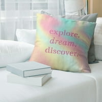 Artverse Quotes Multicolor pozadina Istražite Dream Discover Quote Podni jastuk - Standard preveliki