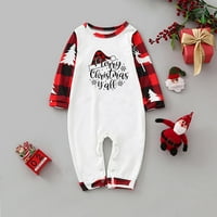 Pidžama je postavljen za obitelj za božićni zimski toplog set Classic Print Naslovnica Nosite odjeću za spavanje Dvodijelni set za bebe