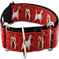 Country Brook Design® Cairn Terrier Ribbon Martingale ovratnik za pse Ograničeno izdanje - ekstra veliko