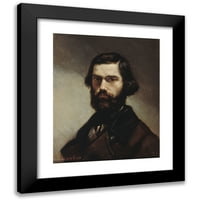 Gustave Courbet Crni moderni uokvireni muzej umjetnički print pod nazivom - Portret Julisa Vallesa