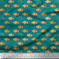Soimoi Rayon Crepe tkanina riba i školjke Ocean Print tkanina od dvorišta