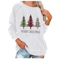 Tking Fashion ženski povremeni modni božićni ispisani pulover s dugim rukavima TOP božićni kostimi za