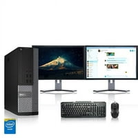 Obnovljen Dell Optiple Desktop računar 2. GHZ Core G Tower PC, 4GB, 250GB HDD, Windows Home X64, 19 Dual Monitor, USB miš i tastatura