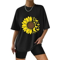 B91XZ Plus Tunnic Tuns za žene Ženska modna labava majica Okrugli vrat kratkih rukava Ljetne majice