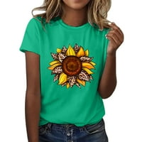 Majice za žene Suncokret ljeto majica plus veličina labava bluza vrhova djevojka grafički kratki rukav,