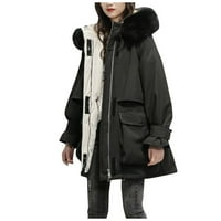 HGW kaputi za žene plus veličine žene modne gorske odjeće duge pamučne jakne džepove suede kaputi sa