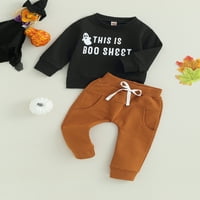 Baby Boy Halloween Outfits Pismo gjaka Ispis dukserice dugih rukava i elastične hlače za TrackSits Toddler