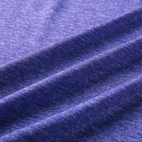 Entyinea ženske majice s dugim rukavima, puna labava bluza s majicom V-izrez Top Purple XXL