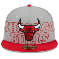Muška nova era siva crvena Chicago Bulls NBA Nacrt dvotonski 59FFIFTY ugrađeni šešir