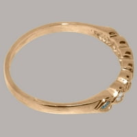 Britanska napravljena 10k zlatna kubična cirkonija i prirodna akvamarinska ženska prstena - Opcije veličine