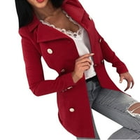 Zimski kaput za žene - modna tanka jakna dugačka rukava s dugim rukavima panov paunski kaput čvrsta