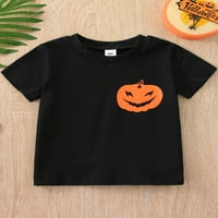 Dječji dečiji dečiji dečki majica Majica Halloween bundeve Print okrugli vrat kratkih rukava Ležerne
