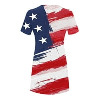 Gaecuw USA haljina haljina Američka zastava odjeću ljeto casual boho crewneck kratki rukav okrugli vrat