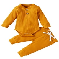 Kapreze novorođenčad dugih rukava + kratke hlače Elastični struk čvrste hladne outfits Party Outfit odijelo dugmad