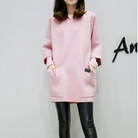 Ženska dugačka dugačka pulover Dukserica Tri četvrtina rukava O-izrez Korejski Dva džepa plus veličine
