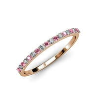 Rhodolite Garnet & Diamond Stone Wedding 0. Carat TW u 14K ružičastog zlata.Size 5.5