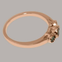 Britanci napravio 9k ružični zlatni prsten sa prirodnim smaragdnim ženskim rubnim prstenom - Opcije