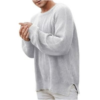 Hinvhai Sezonski čišćenje Muška jesen zima čvrsti dugi rukav džemper od pulover TOP bluza crna 10
