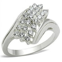 Srebrni sterling srebrni prsten sa AAA razredom CZ, Clear - veličina 7