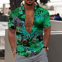 Amidoa muški gumb s kratkim rukavima dolje majice stilski casual kratkih rukava ljetna kratka vitrage