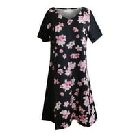 Ljetne haljine za ženske ležerne duljine koljena cvjetne haljine V izrez sunčane haljine modne kratke