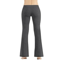Modne ženske joge hlače srednje struk temmske kontrolne vježbe hlače, tamno siva, xl