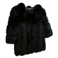 Petkort ženske lagane pune zip meke polarne jakne Sherpa gornji odjećni kaputi crne, 5xl