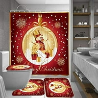 Sretan božićni snjegović kupaonica Podesite tuš sa zavjesom za kupatilo za kupanje kontura i toaletni