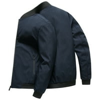 Muške jakne jesenski modni slobodno vrijeme Striped tanki džepni džepni dvostruki jakne za muškarce