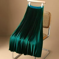 Suknje za prodaju čiste Plus size Solid Color Satin Ženska ravnica Satin nagnuta suknja Velika svestrana