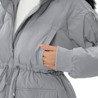 Ženska srednja dužina zimskog naduvanog kaputa za teretni džep vodootpornost PARKA sa zimskim kaputom
