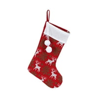 IOPQO Božićne čarape Božićno ukrašavanje drva Božić Santa čarapa za crvene prekrivače Viseće Sack Xmas