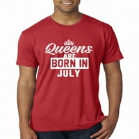 Kraljice su rođeni u julu Humor Muns Premium Tri Blend majica, Vintage Crvena, Medium