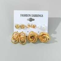 Modne pretjerane minđuše od zlatne boje za žene za žene geometrijske iskrivljene vintage obruče nakit