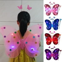 Trayknick set užaren leptiri krila šarena rasvjetna glava za glavu bajka sa svjetlom up bateriju kostim