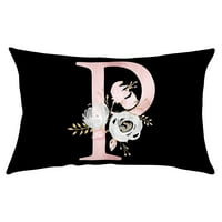 Jastuk za bacanje jastuka za jastuk natpise Engleski abeceda ANW cvjetni jastučnici crni jastučni jastučni