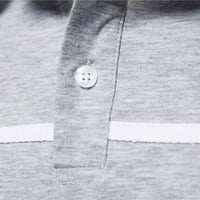 Polo majice za muškarce labav fit boja blok patchwork gumb rever ovratnik kratki rukav majica casual prozračni pulover top sivi xxl