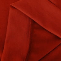 Ženska Crewneck SOLID udobna labava majica dugih rukava Casual Bluzes Majice Crveno 3xL, SAD Veličina 14