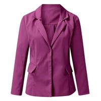 Blazers za žensku kasutu solidna boja jakna rever držite topli i tanki labavi kaput za dugi rukav