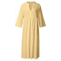 Ljetna haljina za žene Ženske posteljine s dugim rukavima Labave haljine