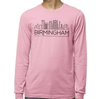 Skyline Birmingham Alabama dugih rukava u unise Mali ružičasti