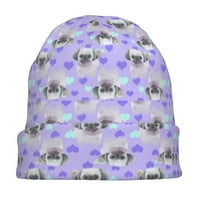 Shih Tzu Purple Slouchy Beanie za žene Muškarci Stretch Sleep Hat Funkcija Poklon Jesenska casual Headwear