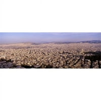 Zračni pogled na grad, Atinu, Grčko poster Print