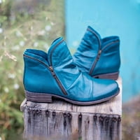 Ketyyh-Chn Ženske zimske čizme Modne ženske moderne zapadne kaubojske čizme cipele na petu Plava, 42
