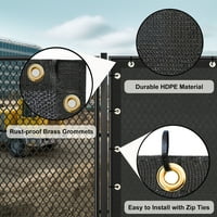 Shade & Beyond Napravite zaštitni ekran FT crni prilagođeni vanjskim mrežastim pločama za dvorište, balkon, terase, gradilište sa zip kravate