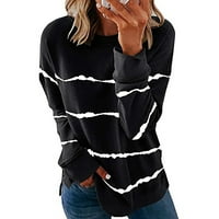 Ženski vrhovi ležerne kontrastne boje dugih rukava pulover Duks za žene
