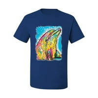 Divlji Bobby Dean Russo Neon Colorfu Dolphin Ljubavnik za životinje Muškarci Grafički tee, Kraljevska,